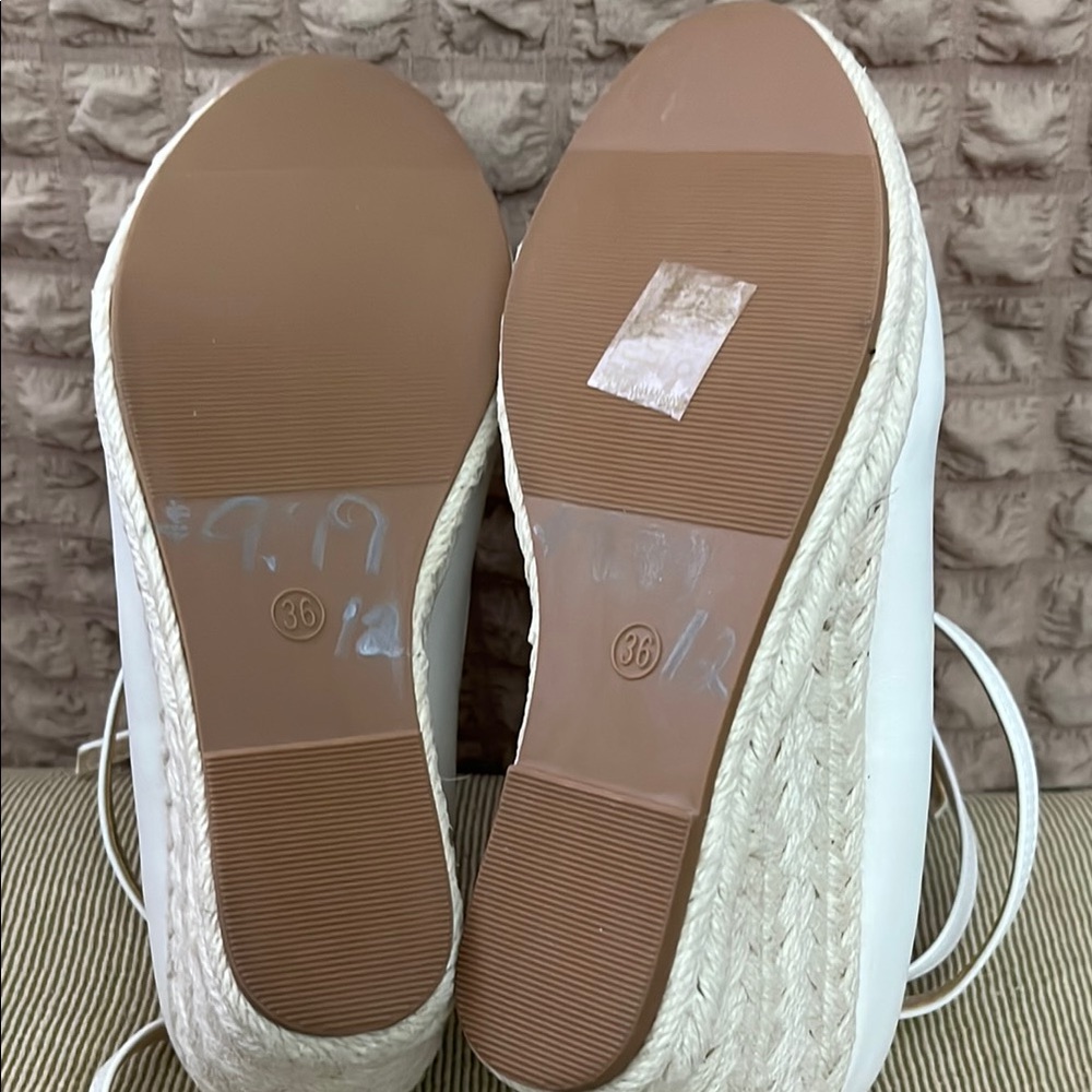 Women's White Espadrille Wedges.NWT - Picture 7 of 9